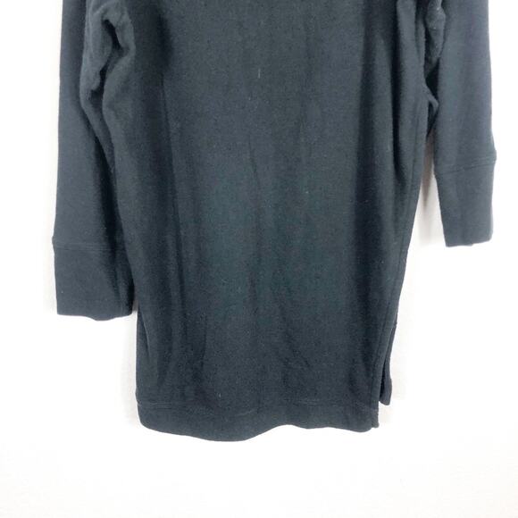 Free People Beach Mercer Textured Side Vent Tunic Top Large Black Loungewear - Picture 9 of 13